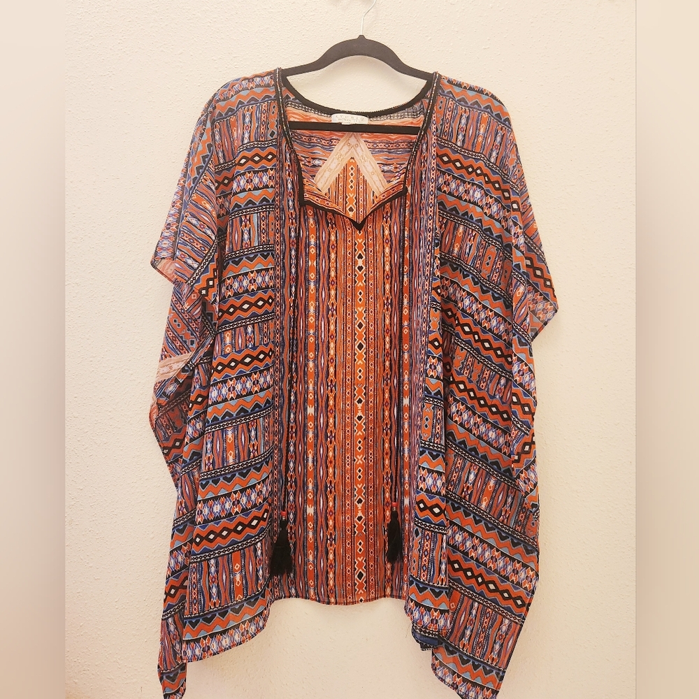 Boho beaded top 2X by Studio Woman
